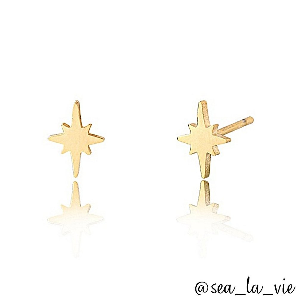 Sparkle Star 18K Gold Plated Sterling Silver Stud Earrings